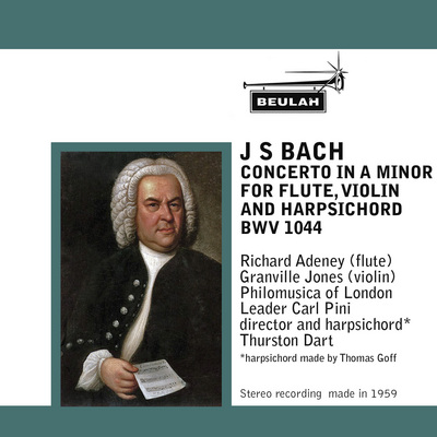 Product picture J S Bach Concerto for Flute violin and harpsichord BWV 1044 