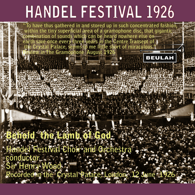 Product picture Handel Messiah Behold The Lamb of God Sir Henry Wood